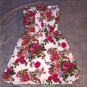 Floral Katie sleeveless/ strapless mini dress